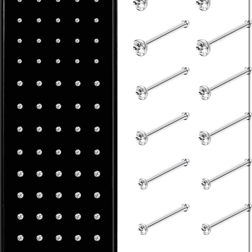 40 pc. Nose Rings Studs for Women  22G, 316L Surgical Steel
